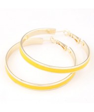 Elegant Oil-spot Glazed Big Hoop Earrings - Yellow