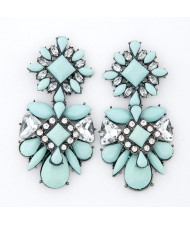 Flower Hoop Dangle Earrings For Women Bridal Wedding Novelty Jewelry Accessories