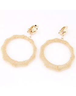 Elegant Bold Style Golden Hoop Alloy Ear Clips