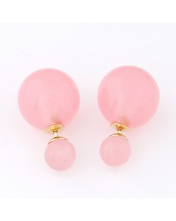 Contrast Dimensions Candy Balls Ear Studs - Pink