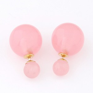 Contrast Dimensions Candy Balls Ear Studs - Pink