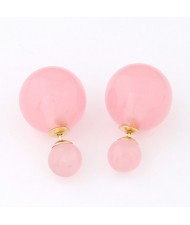 Contrast Dimensions Candy Balls Ear Studs - Pink