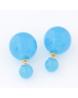 Contrast Dimensions Candy Balls Ear Studs - Blue