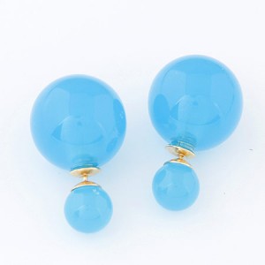 Contrast Dimensions Candy Balls Ear Studs - Blue