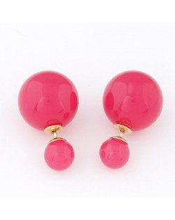 Contrast Dimensions Candy Balls Ear Studs - Rose