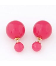 Contrast Dimensions Candy Balls Ear Studs - Rose