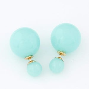 Contrast Dimensions Candy Balls Ear Studs - Sky Blue