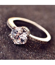 Stunning Style Six Claw Cubic Zirconia Wedding Ring