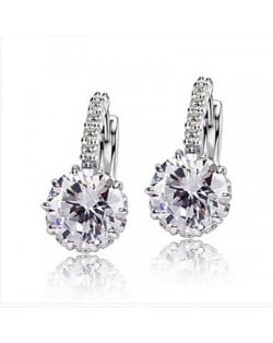 Korean Fashion Elegant Zircon Inlaid Ear Clips - Transparent