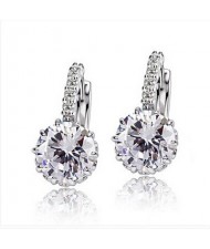 Korean Fashion Elegant Zircon Inlaid Ear Clips - Transparent