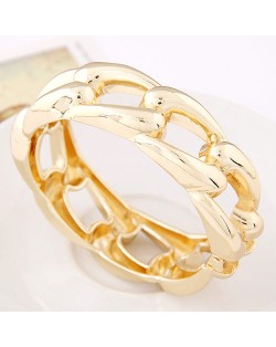 Punk Fashion Concise Thick Chain Style Bangle - Golden