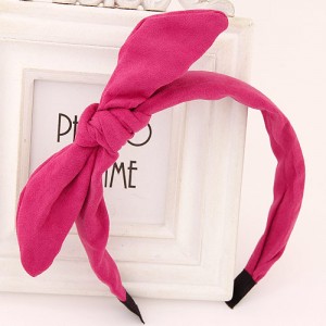 Big Fashion Bowknot Cloth Hair Hoop - Rose