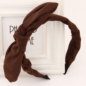 Big Fashion Bowknot Cloth Hair Hoop - Coffee