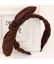 Big Fashion Bowknot Cloth Hair Hoop - Coffee