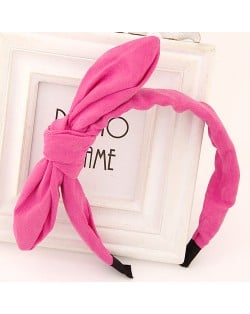 Big Fashion Bowknot Cloth Hair Hoop - Fuchsia