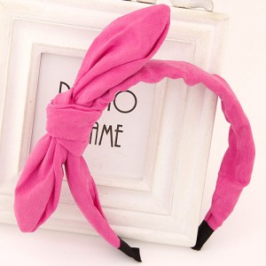 Big Fashion Bowknot Cloth Hair Hoop - Fuchsia