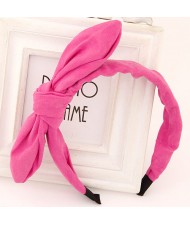 Big Fashion Bowknot Cloth Hair Hoop - Fuchsia