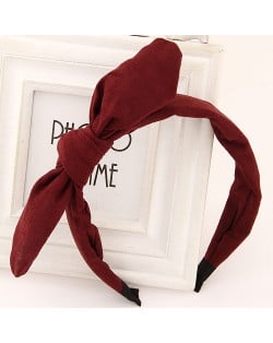 Big Fashion Bowknot Cloth Hair Hoop - Red Wine
