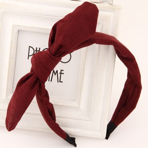 Big Fashion Bowknot Cloth Hair Hoop - Red Wine