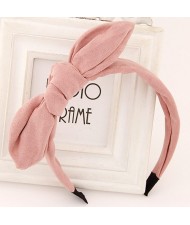 Big Fashion Bowknot Cloth Hair Hoop - Pink