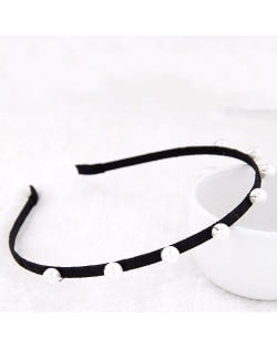 Korean Fashion Pearl Attached Cloth Covered Hair Hoop