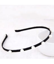 Korean Fashion Pearl Attached Cloth Covered Hair Hoop