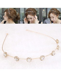 Transparent Rhinestone Inlaid Sunflower Korean Fair Maiden Style Hair Hoop