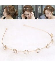 Transparent Rhinestone Inlaid Sunflower Korean Fair Maiden Style Hair Hoop