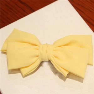 Korean Fashion Big Bowknot Hair Barrette - Yellow