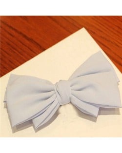 Korean Fashion Big Bowknot Hair Barrette - Blue