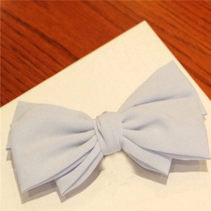 Korean Fashion Big Bowknot Hair Barrette - Blue