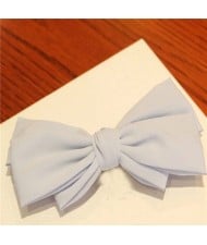 Korean Fashion Big Bowknot Hair Barrette - Blue