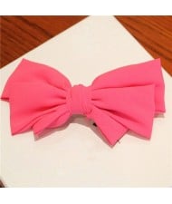 Korean Fashion Big Bowknot Hair Barrette - Rose