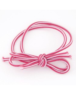 Elegant Bowknot Style Rubber Hair Band - Rose