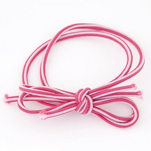 Elegant Bowknot Style Rubber Hair Band - Rose