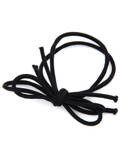 Elegant Bowknot Style Rubber Hair Band - Black