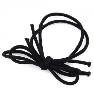 Elegant Bowknot Style Rubber Hair Band - Black
