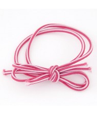 Elegant Bowknot Style Rubber Hair Band - Pink
