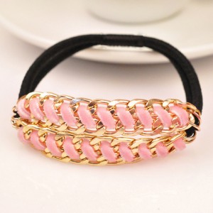 Ear of Wheat Design Rubber Hair Band - Pink