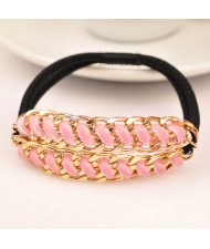 Ear of Wheat Design Rubber Hair Band - Pink