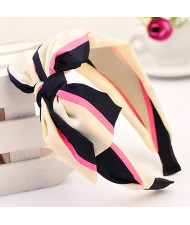 Korean Fair Maiden Style Cloth Hair Hoop - Big Stripe