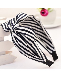 Korean Fair Maiden Style Cloth Hair Hoop - Zebra Stripe
