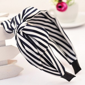 Korean Fair Maiden Style Cloth Hair Hoop - Zebra Stripe