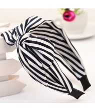 Korean Fair Maiden Style Cloth Hair Hoop - Zebra Stripe