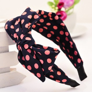 Korean Fair Maiden Style Cloth Hair Hoop - Polka Dot