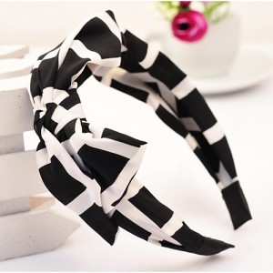 Korean Fair Maiden Style Cloth Hair Hoop - Black and White Geometry
