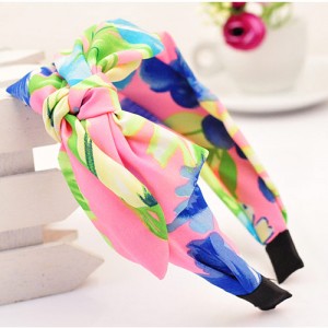 Korean Fair Maiden Style Cloth Hair Hoop - Assorted Pink Flower