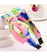 Korean Fair Maiden Style Cloth Hair Hoop - Assorted Pink Flower