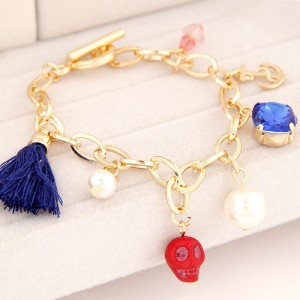 Red Skull Pendant Tassel Fashion Bracelet