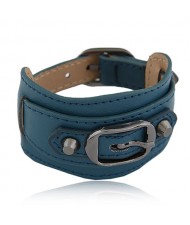 Belt Buckle Design Fashion Bracelet - Ink Blue